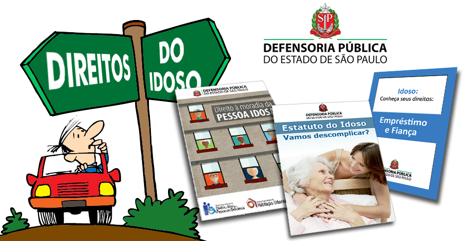 Ilustração mostra algumas das cartilhas disponíveis, gratuitamente, no site da Defensoria Pública do Estado de SP